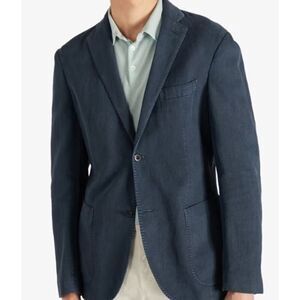 Montedoro Navy Linen Cotton Blend Slim Fit Blazer Sz. 48 (US 38)